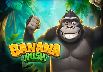 Banana Rush fun slot-style game preview with red neon lines and glowing reels